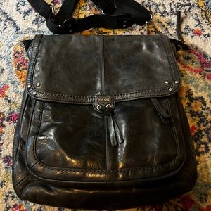 The sak black leather crossbody bag that also converts into a back pack.